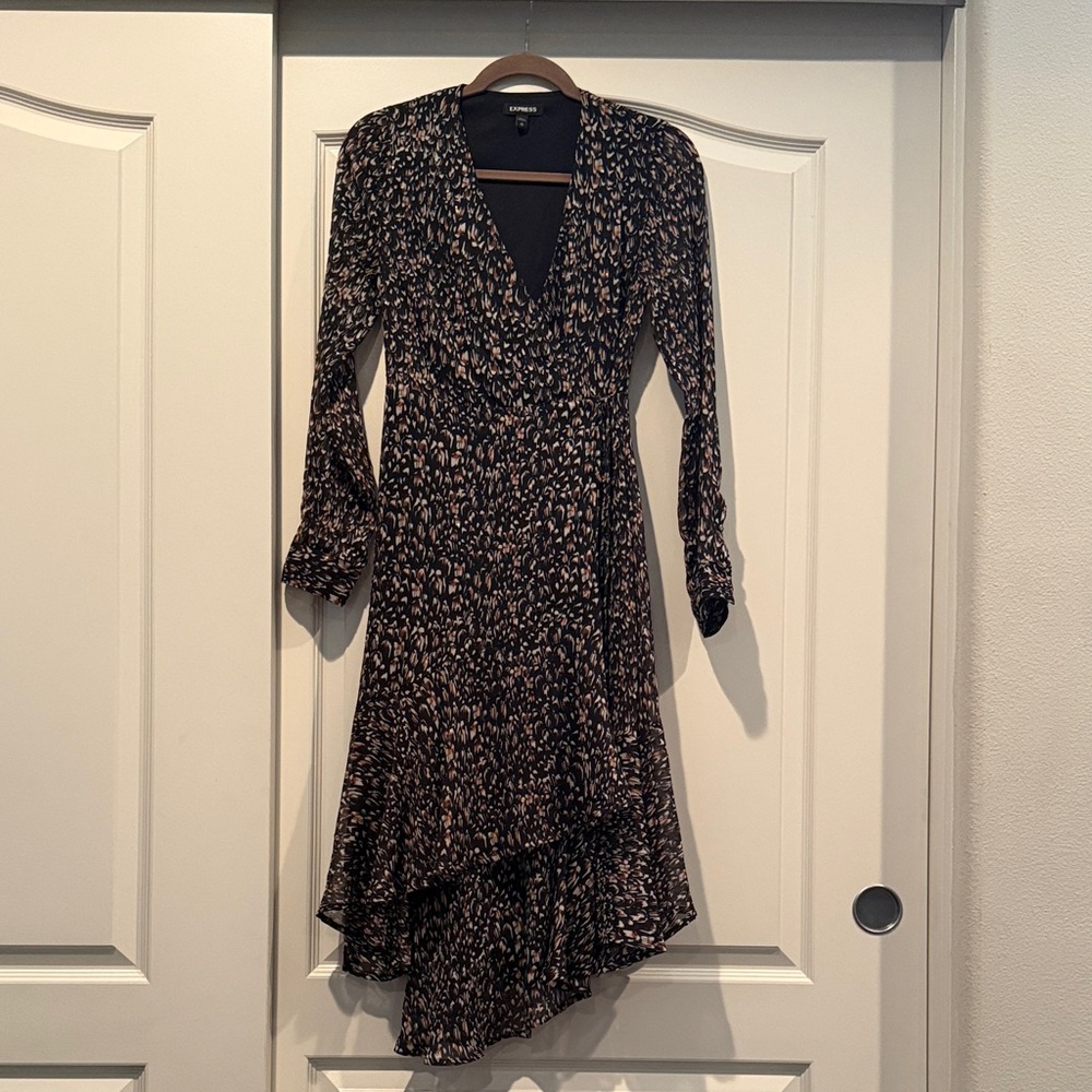 Express Long Sleeve Wrap Dress
